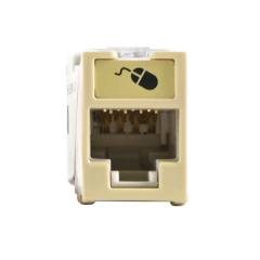 SIEMON Jack UltraMAX Cat6A, UTP, Montaje híbrido en Placa de Pared (Plano y Angulado), Color Marfil, Punch Down U6A-H20NS