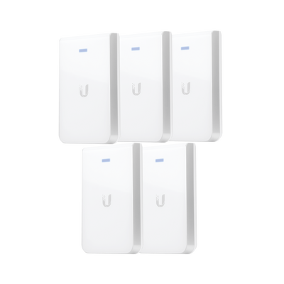 UBIQUITI NETWORKS 5 Access Point UniFI doble banda, cobertura 180°, MIMO 2x2 de pared para habitaciones de hotel. MOD: UAP-AC-IW-5