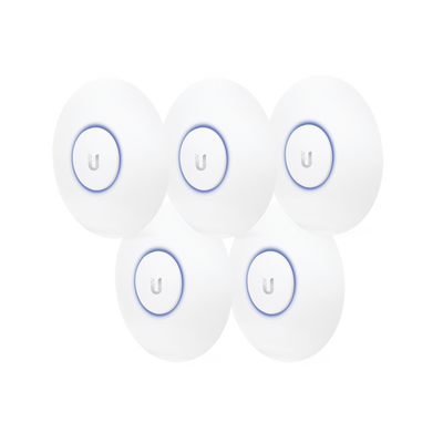 UBIQUITI NETWORKS Paquete de 5 Access Point UniFi, doble banda 802.11ac, MIMO 2X2, soporta 100 clientes, hasta 867 Mbps, para interior, PoE 802.3af. MOD: UAP-AC-LITE-5
