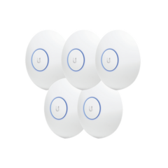 UBIQUITI NETWORKS Paquete de 5 Access Point UniFi de largo alcance, Doble banda 802.11ac MIMO2X2 para interior, PoE 802.3af, soporta 250 clientes, hasta 867 Mbps, Los equipos no incluyen poe se sugiere comprar aparte el modelo POE-24-12W-G MOD: UAP-AC-LR-5