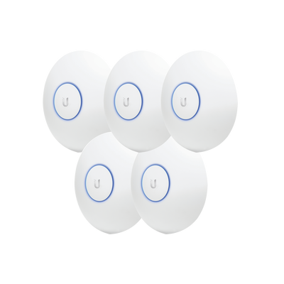 UBIQUITI NETWORKS Paquete de 5 Access Point UniFi de largo alcance, Doble banda 802.11ac MIMO2X2 para interior, PoE 802.3af, soporta 250 clientes, hasta 867 Mbps, Los equipos no incluyen poe se sugiere comprar aparte el modelo POE-24-12W-G MOD: UAP-AC-LR-5