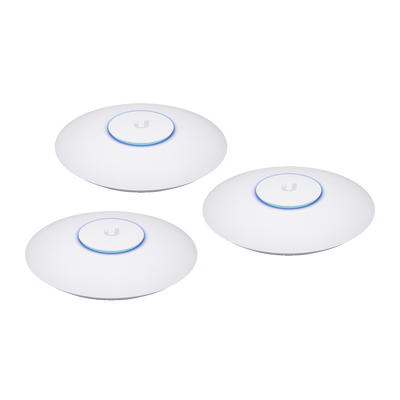 UBIQUITI NETWORKS Paquete de 3 Access Point UniFi 802.11ac Wave 2, MU-MIMO4X4 con antena Beamforming, hasta 1.7 Gbps, para interior PoE 802.3af, soporta 200 clientes, No incluyen PoE&acute;s MOD: UAP-NANOHD-3