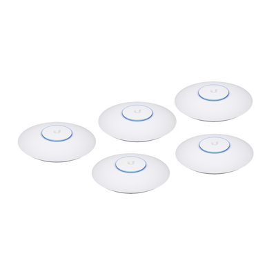 UBIQUITI NETWORKS Paquete de 5 Access Point UniFi 802.11ac Wave 2, MU-MIMO4X4 con antena Beamforming, hasta 1.7 Gbps, para interior PoE 802.3af, soportan 200 clientes, No incluyen PoE´s MOD: UAP-NANOHD-5