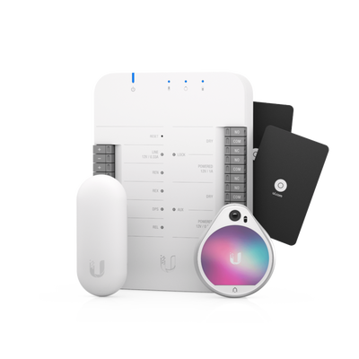 UBIQUITI NETWORKS UniFi Access Kit de Inicio, con HUB, Reader Pro, Reader Lite y 20 tarjetas, para acceso a una sola puerta UA-SK