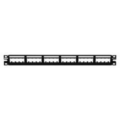 PANDUIT Panel de Parcheo Modular Mini-Com (Sin Conectores), Ultimate ID®, Plano, Sin Blindaje, Con Etiqueta y Cubierta, de 24 puertos, 1UR MOD: UICMPP24BLY