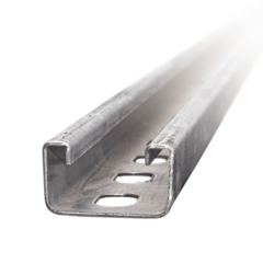 CHAROFIL Unicanal perforado 4x2, 3000 mm, con acabado Electro Zinc UNP-4X2-U30-EZ