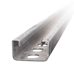 CHAROFIL Unicanal perforado 4x2, 3000 mm, con acabado Electro Zinc UNP-4X2-U30-EZ