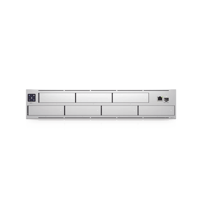 UBIQUITI NETWORKS NVR PRO UniFi Protect, con bahía para 7 discos duros, almacena hasta 20 cámaras 4k o 60 cámaras 1080p, pantalla táctil MOD: UNVR-PRO