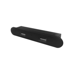 THORSMAN Mini empotrable rectangular color negro, con 2 puertos USB con cable MOD: USB-MINI-ERB
