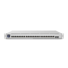 UBIQUITI NETWORKS UniFi Switch Empresarial Capa 3 de 24 puertos PoE 802.3af/at (12 puertos 2.5G y 12 puertos 1G) + 2 puertos 1/10G SFP+, 400W, pantalla informativa MOD: USW-ENTERPRISE-24-POE