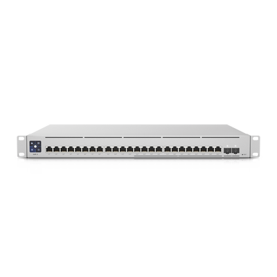 UBIQUITI NETWORKS UniFi Switch Empresarial Capa 3 de 24 puertos PoE 802.3af/at (12 puertos 2.5G y 12 puertos 1G) + 2 puertos 1/10G SFP+, 400W, pantalla informativa MOD: USW-ENTERPRISE-24-POE