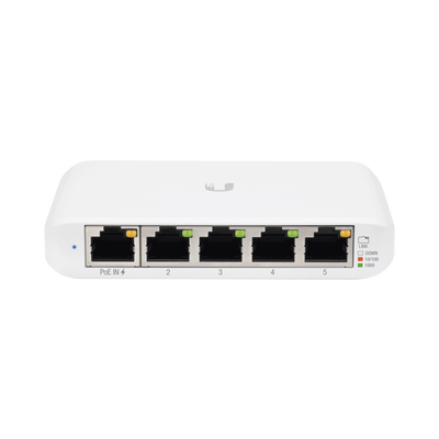 UBIQUITI NETWORKS Switch UniFi Administrable Compacto de 5 Puertos 10/100/1000 Mbps, soporta entrada de PoE 802.3af/at MOD: USW-FLEX-MINI