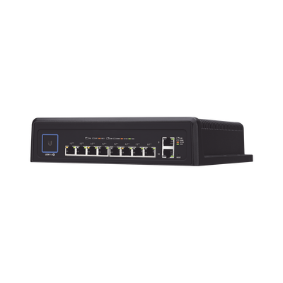 UBIQUITI NETWORKS Switch industrial UniFi PoE de 10 puertos Gigabit (8 x 802.3bt y 2 x Ethernet) para temperaturas extremas MOD: USW-INDUSTRIAL