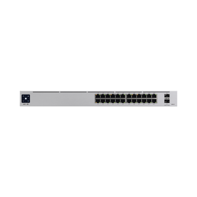 UBIQUITI NETWORKS UniFi Switch USW-Pro-24-POE Gen2, con funciones capa 3, de 24 puertos PoE 802.3at/bt + 2 puertos 1/10G SFP+, 400W, pantalla informativa USW-PRO-24-POE