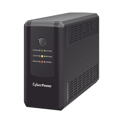 CYBERPOWER UPS de 750 VA/375 W, Topología Línea Interactiva, Entrada 120 Vca NEMA 5-15P, y 8 Salidas NEMA 5-15R, Con Regulador de Voltaje (AVR) MOD: UT-750G