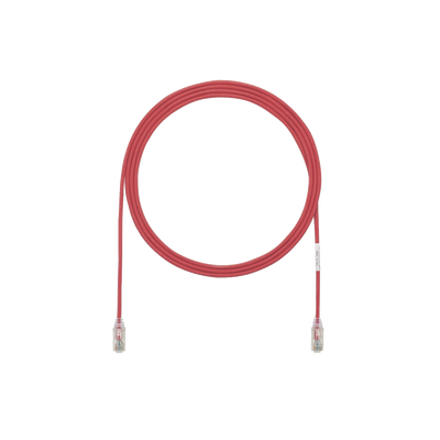 PANDUIT Cable de Parcheo TX6, UTP Cat6, Diámetro Reducido (28AWG), Color Rojo, 10ft MOD: UTP28SP10RD