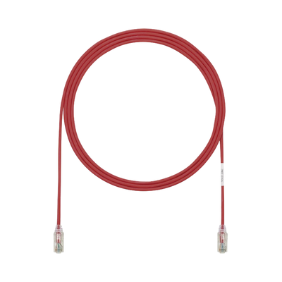 PANDUIT Cable de Parcheo TX6, UTP Cat6, Diámetro Reducido (28AWG), Color Rojo, 1ft MOD: UTP28SP1RD