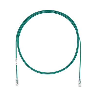 PANDUIT Cable de Parcheo TX6, UTP Cat6, Diámetro Reducido (28AWG), Color Verde, 7ft MOD: UTP28SP7GR
