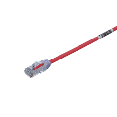 PANDUIT Cable de Parcheo UTP Cat6A, CM/LSZH, Diámetro Reducido (28AWG), Color Rojo, 1ft MOD: UTP28X1RD