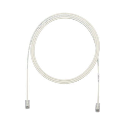 PANDUIT Cable de Parcheo UTP Cat6A, CM/LSZH, Diámetro Reducido (28AWG), Color Blanco Mate, 7ft MOD: UTP28X7
