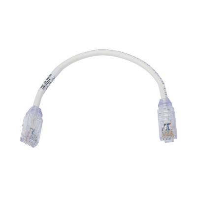 PANDUIT Cable de Parcheo UTP, Cat6A, Diámetro Reducido (28 AWG), CM/LSZH, Color Blanco Mate, 8in (20.3cm) MOD: UTP28X8IN