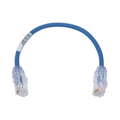 PANDUIT Cable de Parcheo UTP, Cat6A, Diámetro Reducido (28 AWG), CM/LSZH, Color Azul, 8in (20.3cm) MOD: UTP28X8INBU