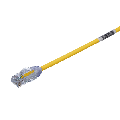 PANDUIT Cable de Parcheo UTP, Cat6A, Diámetro Reducido (28 AWG), CM/LSZH, Color Amarillo, 8in (20.3cm) MOD: UTP28X8INYL