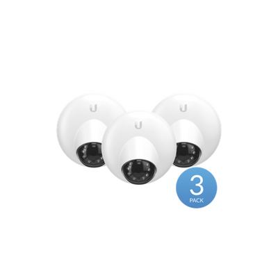 UBIQUITI NETWORKS Kit de 3 Camaras Domo IP UniFi resolución 1080p para interior, 802.3af, micrófono integrado, vista nocturna, visualizador desde la nube. MOD: UVC-G3-DOME-3