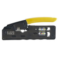 KLEIN TOOLS Ponchadora/Pelacables/Cortacables Compacta con Matraca para Conectores RJ45 y RJ11/RJ12. MOD: VDV-226-107