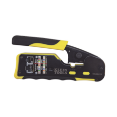 KLEIN TOOLS Ponchadora/Pelacables/Cortacables con Matraca para Conectores Pass-Thru RJ45 y Conectores Estándar RJ11/RJ12. MOD: VDV226-110