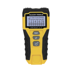 KLEIN TOOLS Tester de Cable LAN Scout™ Jr. 2/ Para: Prueba aprobada/ Error de Cableado/ Falla de Circuito Abierto o Cortocircuito/ Par Dividido/ Blindaje. MOD: VDV526200
