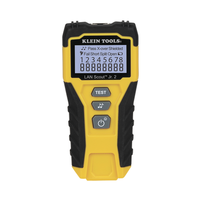 KLEIN TOOLS Tester de Cable LAN Scout™ Jr. 2/ Para: Prueba aprobada/ Error de Cableado/ Falla de Circuito Abierto o Cortocircuito/ Par Dividido/ Blindaje. MOD: VDV526200