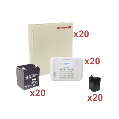 HONEYWELL HOME RESIDEO KIT de 20 PANELES VISTA48LA CON BATERIA Y TRANSFORMADOR MOD: VISTA48-KIT20