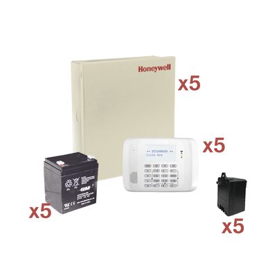 HONEYWELL HOME RESIDEO Kit de 5 Paneles VISTA48 con Bateria y Transformador MOD: VISTA48-KIT5