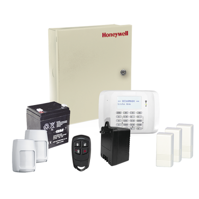 HONEYWELL HOME RESIDEO Kit inalámbrico / Panel VISTA48LA con teclado 6162RF receptor inalámbrico / 3 contactos 5816 / 2 PIR 5800PIR / 1 Llavero inalambrico / Bateria y Transformador MOD: VISTA-48LA-PLUS