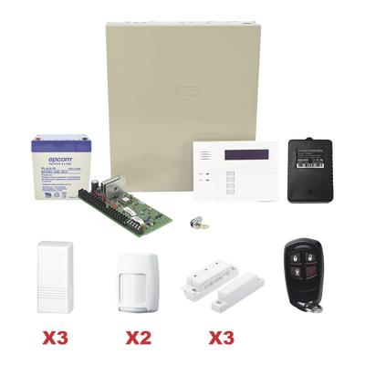 HONEYWELL HOME RESIDEO Kit inalámbrico / Panel VISTA48LA con teclado 6160RF receptor inalámbrico / 3 contactos 5816 / 2 PIR 5800PIR / 1 Llavero inalambrico / Bateria y Transformador MOD: VISTA48LAPLUS/6160RF