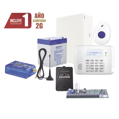 HONEYWELL HOME RESIDEO Kit de Alarma VISTA48 con Comunicador 2G, Botón de Pánico y Detección de Caídas inalámbrico, Gabinete, transformador y Batería MOD: VISTA48-MINI2-FALL
