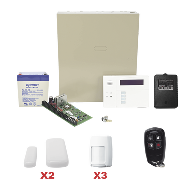 HONEYWELL HOME RESIDEO Kit inalámbrico de panel VISTA48 con teclado 6160RF receptor inalámbrico, 2 contactos 5800MINI, 3 PIR 5800PIR, 1 remoto, batería y transformador MOD: VISTA48PLUSMINI/6160RF