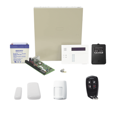 HONEYWELL HOME RESIDEO Kit inalámbrico de panel VISTA48 con teclado 6160RF receptor inalámbrico, 2 contactos 5800MINI, 1 PIR 5800PIR, 1 remoto, batería y transformador MOD: VISTA48RFMINI/6160RF