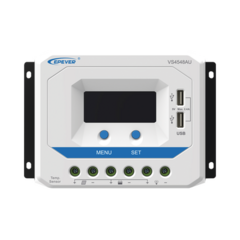 EPEVER Controlador Solar de Carga PWM 12/24/36/48 V 45 A, Salida USB, con Display MOD: VS-4548-AU