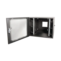 SIEMON Gabinete de Pared Estándar de 19in, Abatible, de 12 UR, 610 mm de Profundidad, Color Negro MOD: WC2-P101-12