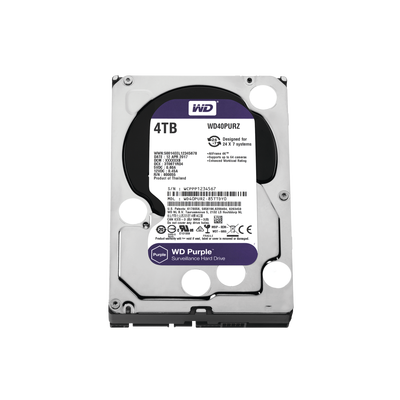 Western Digital (WD) Disco Duro PURPLE de 4TB / 3 AÑOS DE GARANTÍA / Para Videovigilancia MOD: WD40PURZ