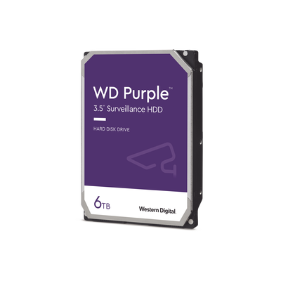 Western Digital (WD) Disco Duro PURPLE de 6TB / 3 AÑOS DE GARANTÍA / Para Videovigilancia MOD: WD62PURZ