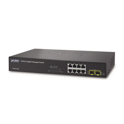 PLANET Switch administrable L2+ 8 puertos 10/100/1000T + 2 100/1000X SFP MOD: WGSD-10020