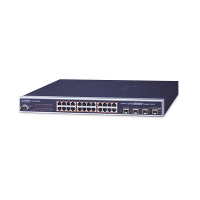 PLANET Switch Administrable L2+ de 24 puertos 10/100/1000T PoE+ con 4 puertos combo TP/SFP Gigabit MOD: WGSW-24040HP4