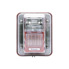 HOCHIKI Sirena Estrobo para Exterior, Montaje en Muro, Color Rojo MOD: WHEC-2475-WR