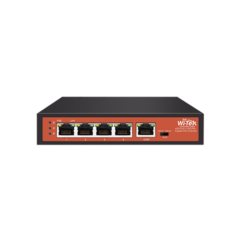 WI-TEK Extensor PoE / Entrada hasta 90 W / 4 puertos Gigabit PoE salida 802.3 af/at / Extensor PoE hasta 250 m / No administrable MOD: WIPE51G