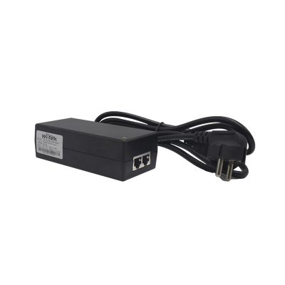 WI-TEK Inyector Hi-PoE 60 W Gigabit / Alimenta Equipos PoE 802.3 af/at/bt / Para Interior / Alcance de 100 metros WI-POE55-48V-60W