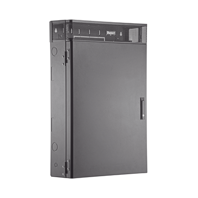 PANDUIT Gabinete de Montaje en Pared TrueEdge™, Con 3 UR para Equipo Activo y 3 UR para Paneles de Parcheo, Fabricado en Acero, Color Negro MOD: WME3BL