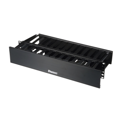 PANDUIT Organizador de Cables Horizontal PatchLink, Doble (Frontal y Posterior), Con Tapa Extendida, Para Rack de 19in, 2UR MOD: WMPH2E